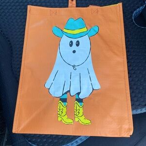 Orange Tote with Ghost Cowboy Design